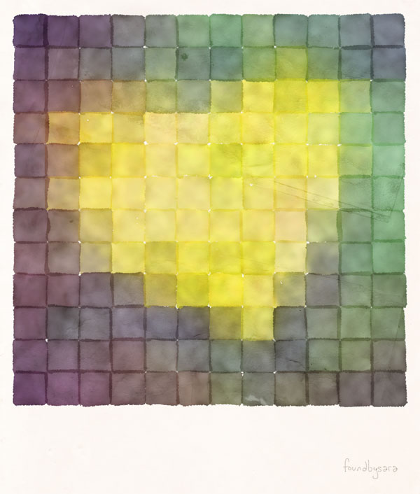 Polaroid Pixels V (Leaf Heart)